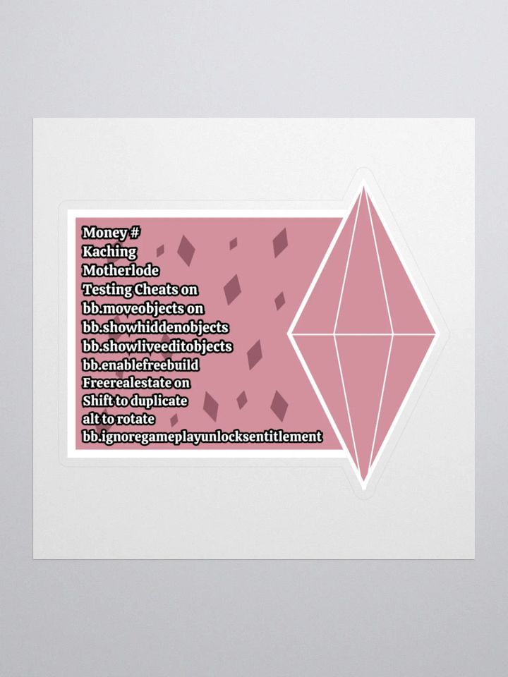 Sims Cheats Sticker - Pink product image (1)