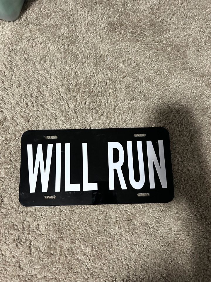 WILL RUN License Plate product image (1)