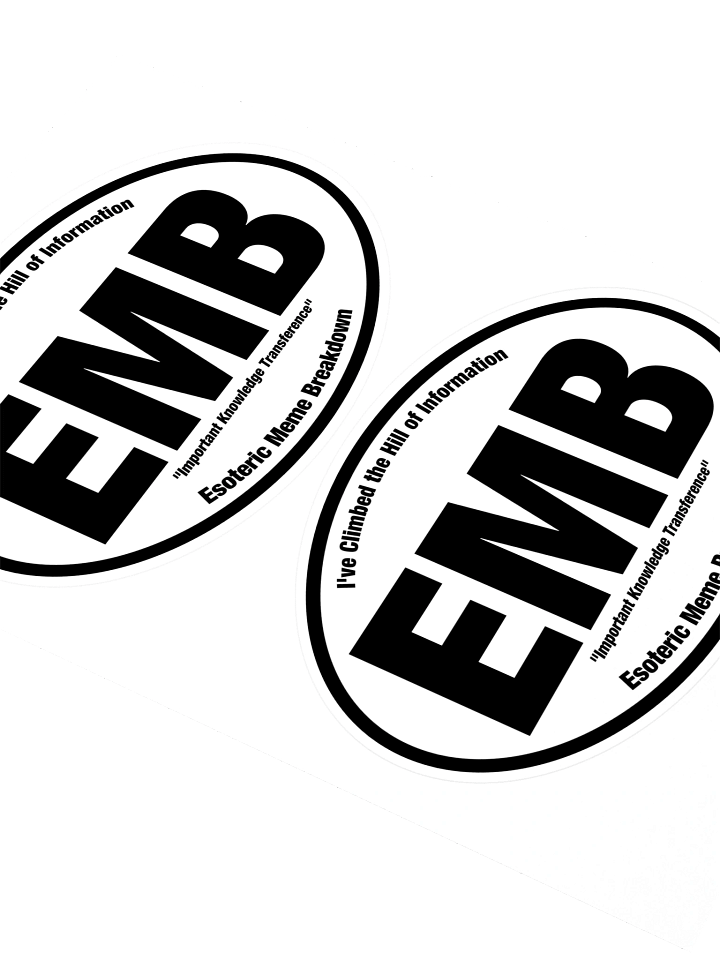 Esoteric Meme Breakdown "EMB" Sticker Sheet of Two (~5" wide) product image (2)