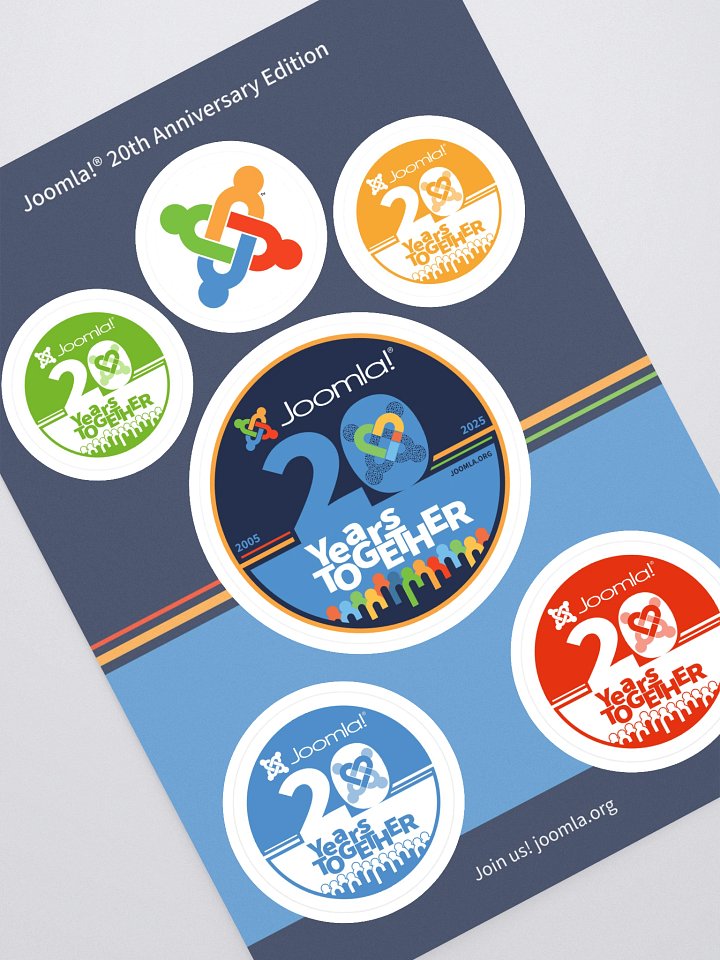 Joomla! 20th Anniversary Edition<br /> — Kiss Cut Sticker Sheet — product image (1)
