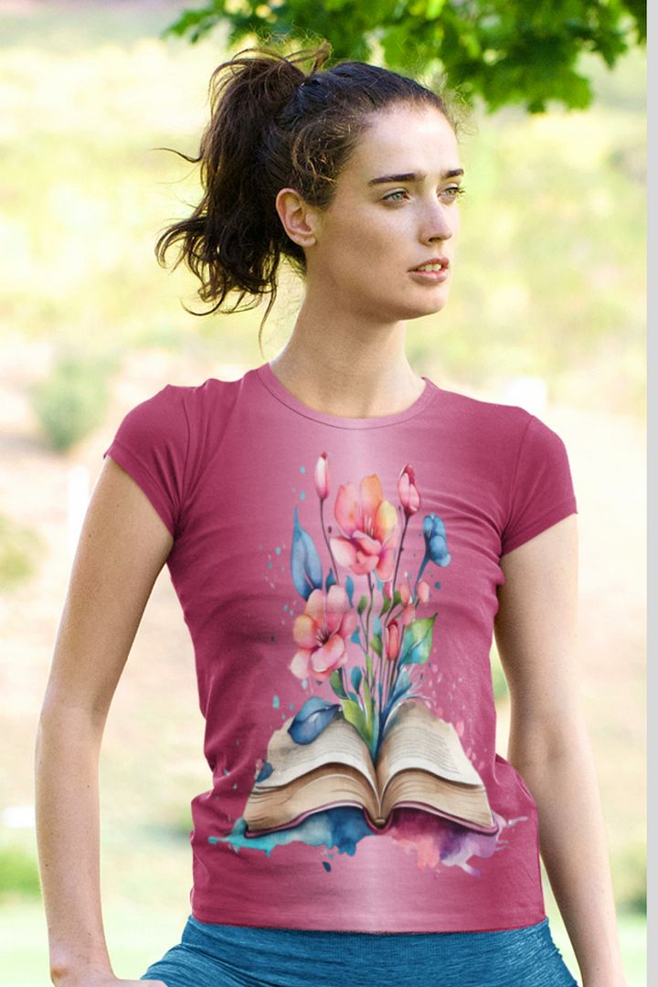 Floral Book All Over Print T-shirt product image (1)