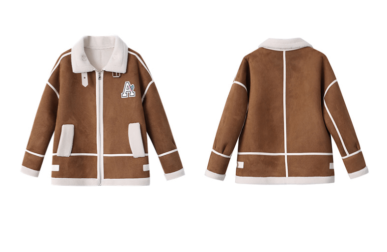 Color Contrast Large Lapel Fur Integrated New Coat product image (6)
