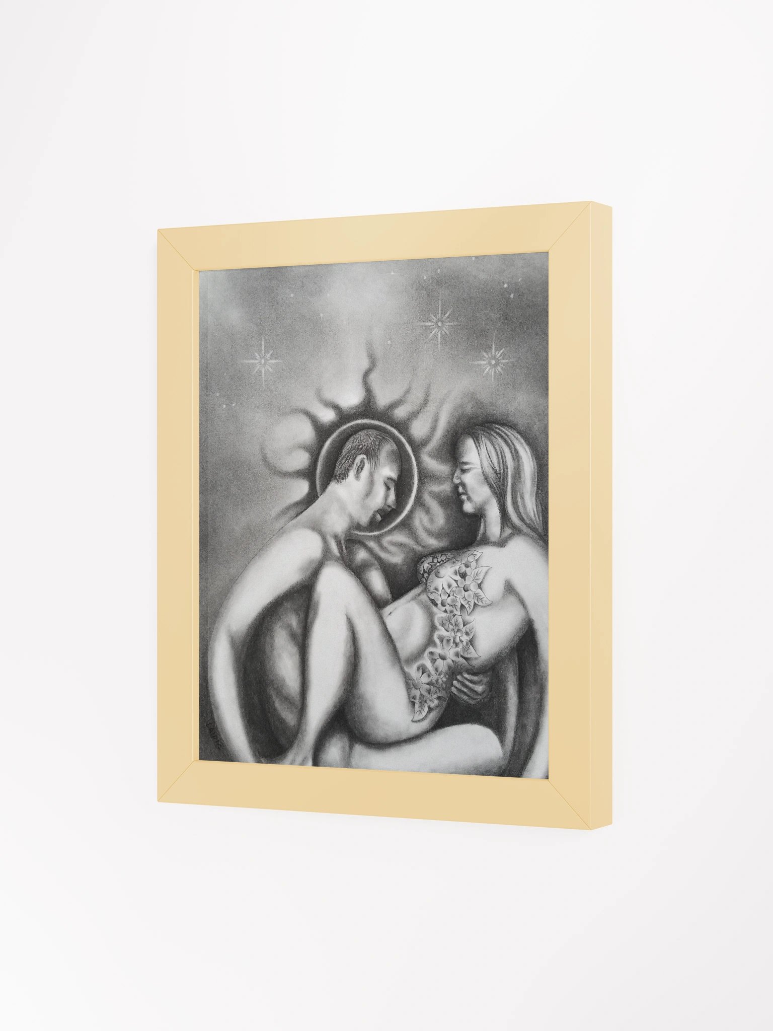 Gift - in charcoal small framed print product image (15)