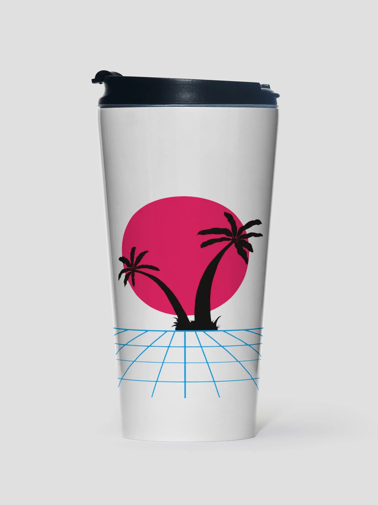 Retro Futuristic Sunset Stainless Steel Travel Mug product image (1)