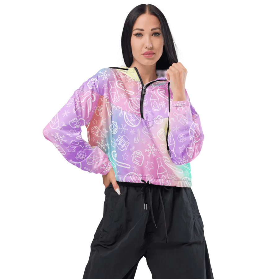 Limited Edition Christmas Tie Die Crop Windbreaker product image (1)