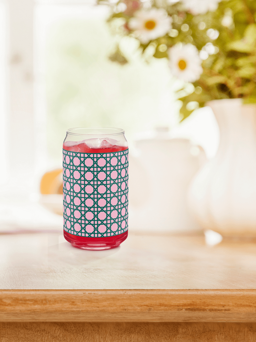 Cannage Green Pink Initial C Can-Shaped Glass product image (4)