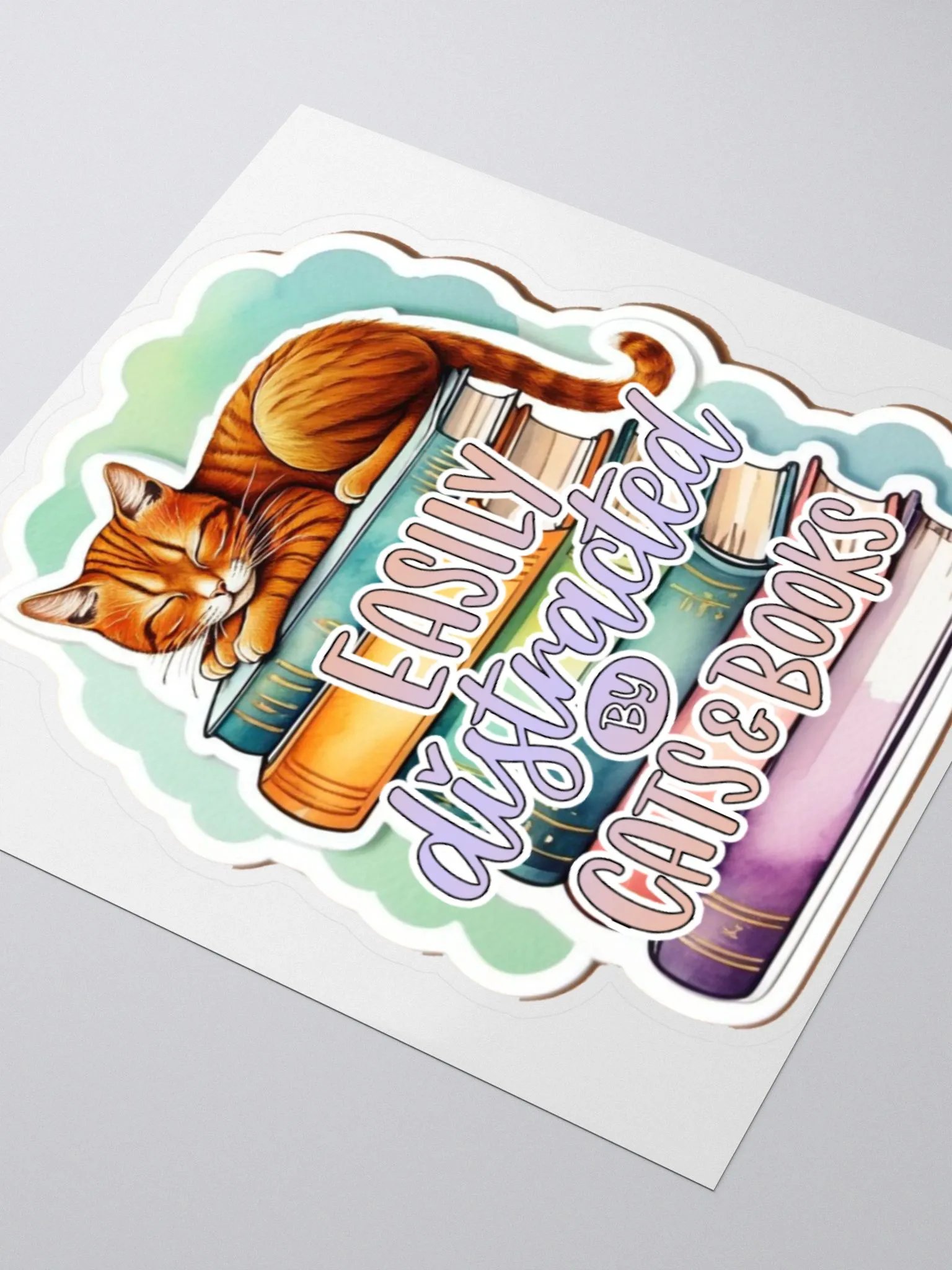 Cat & Books Whimsical Sticker product image (7)