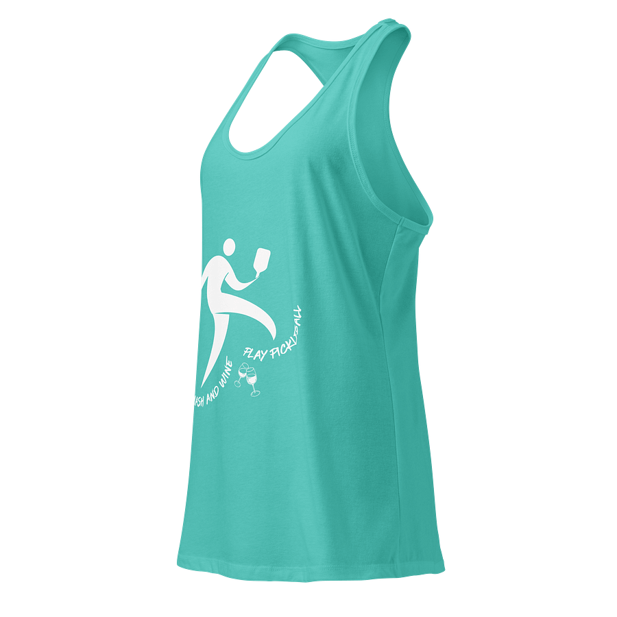 Smash and Wine, Play Pickleball Women's Racer Back Tank Top product image (3)