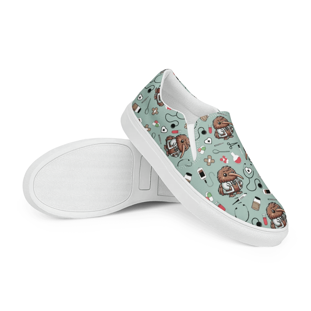 Cute Medical Kiwi Slip-On Canvas Shoes (Opal) product image (7)