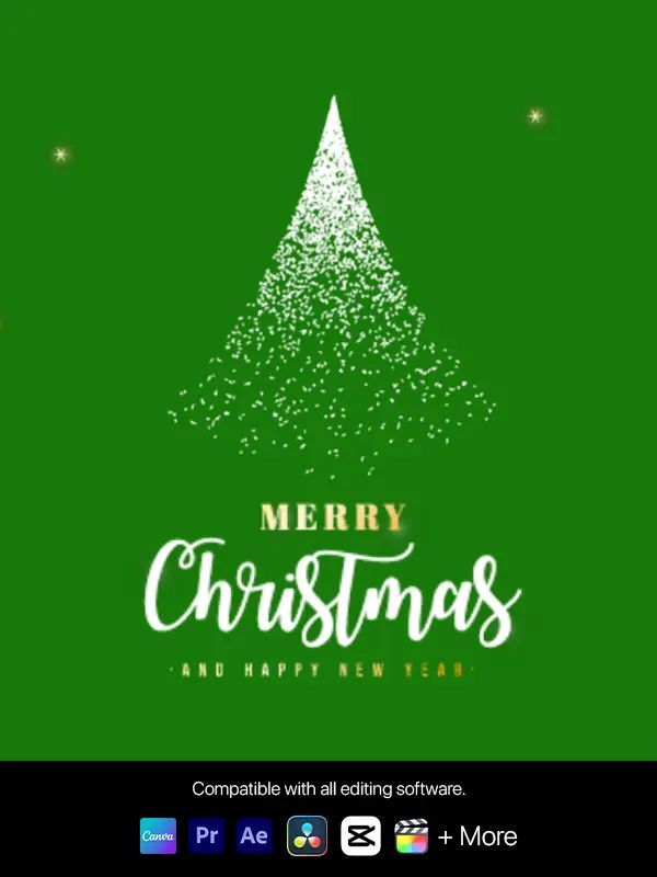 We Wish You a Merry Christmas Green Screen Template - Mov Files Available product image (1)