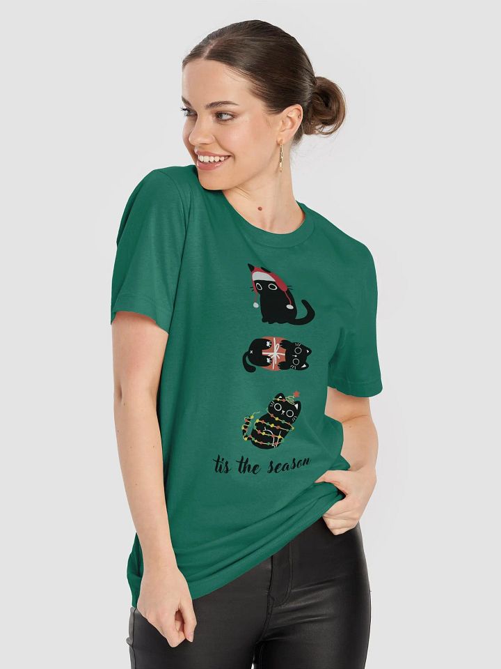 'Tis the Season Black Cat Christmas Tshirt product image (2)