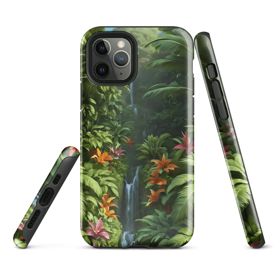 Tough Phone Case for iPhone® - Tropical Island Waterfall product image (1)