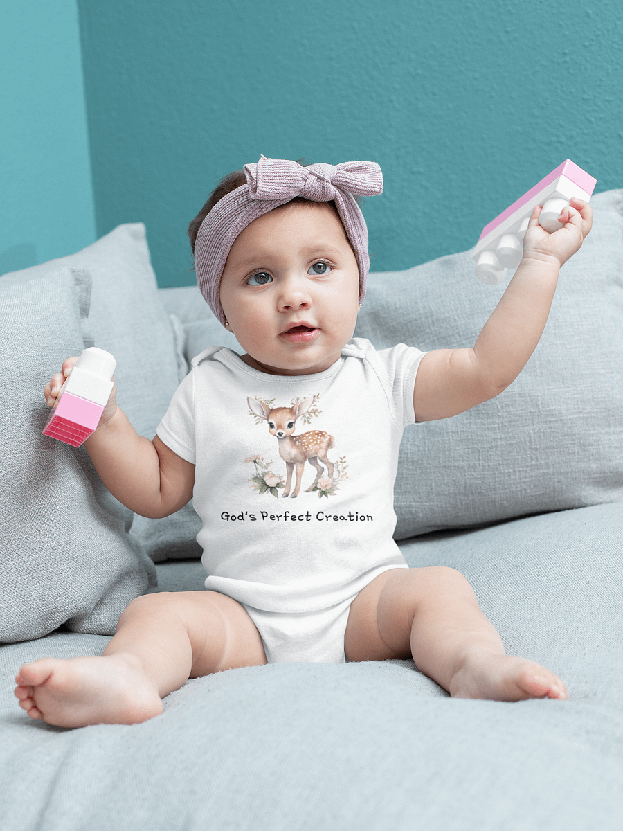 Divine Darling: 'God's Perfect Creation' Baby Onesie product image (1)