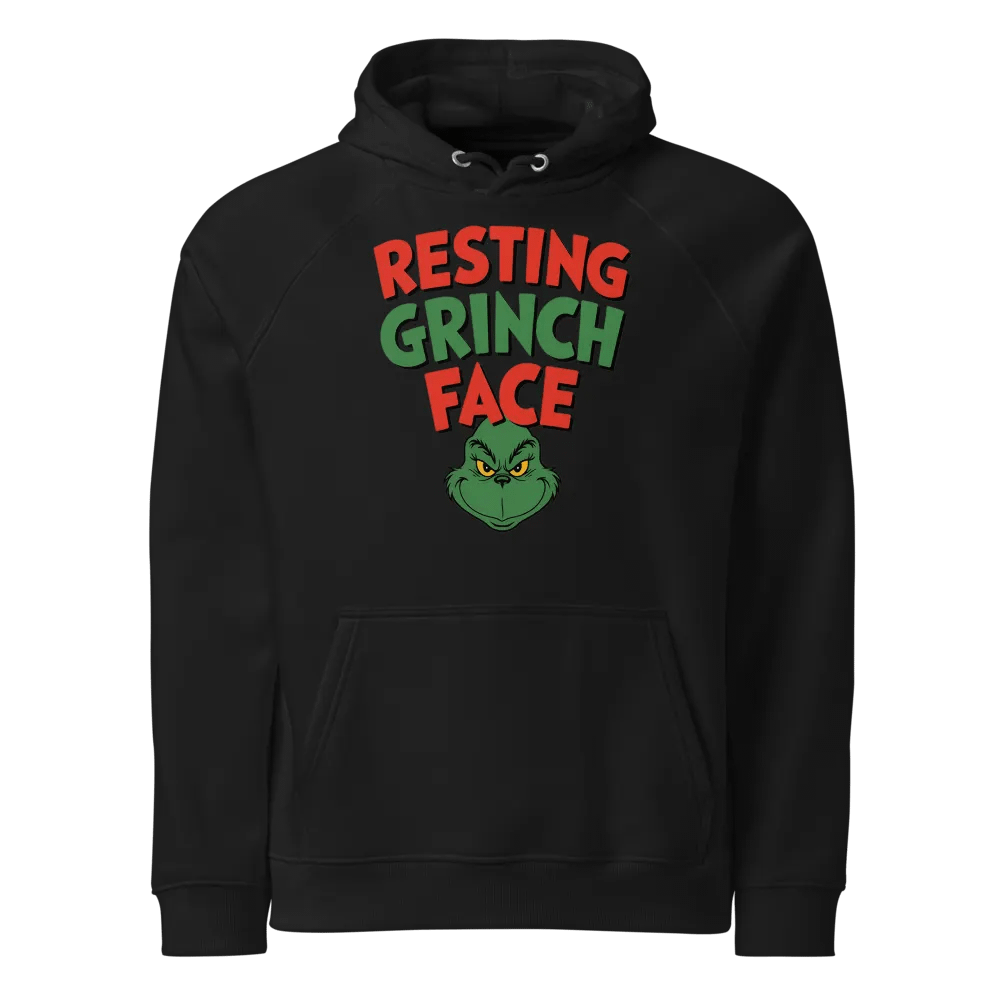 Resting Grinch Face Eco Raglan Hoodie product image (1)