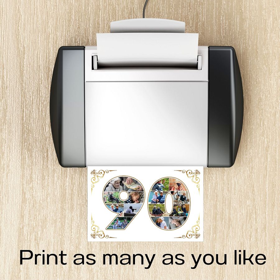 Ninety Year Celebration Card Photo Collage Canva Template product image (9)