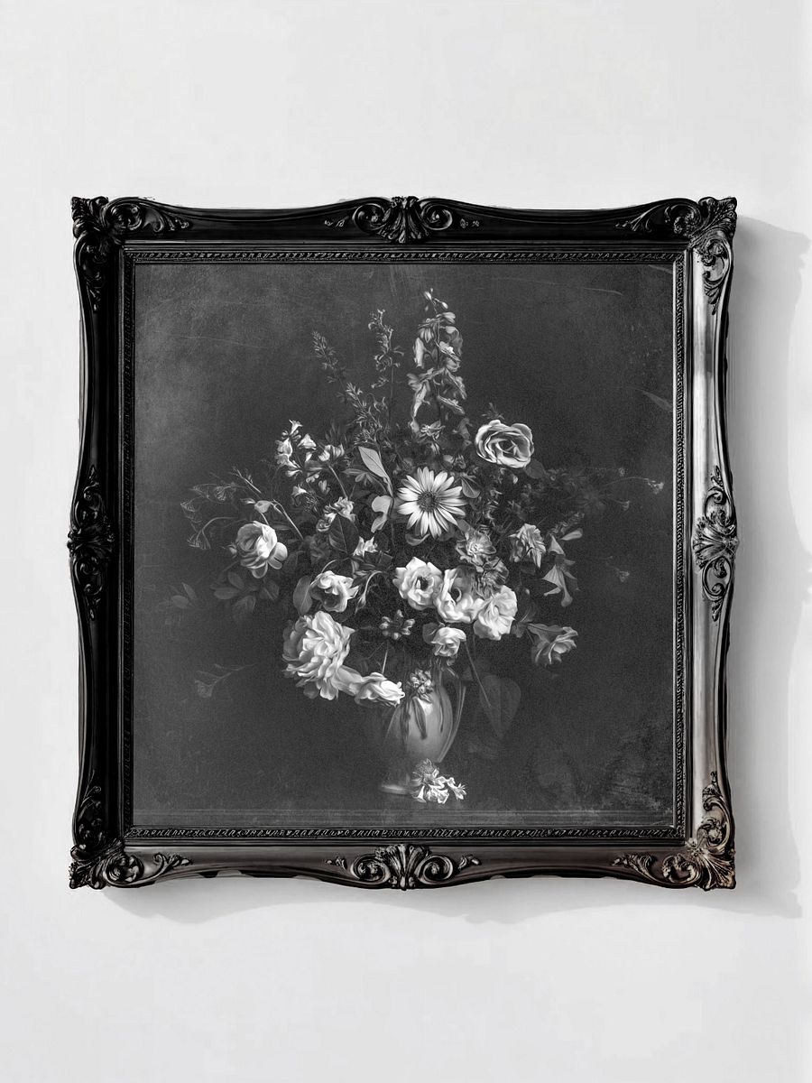 Summer Still Life, Vintage Black & White Square (Printable) product image (1)