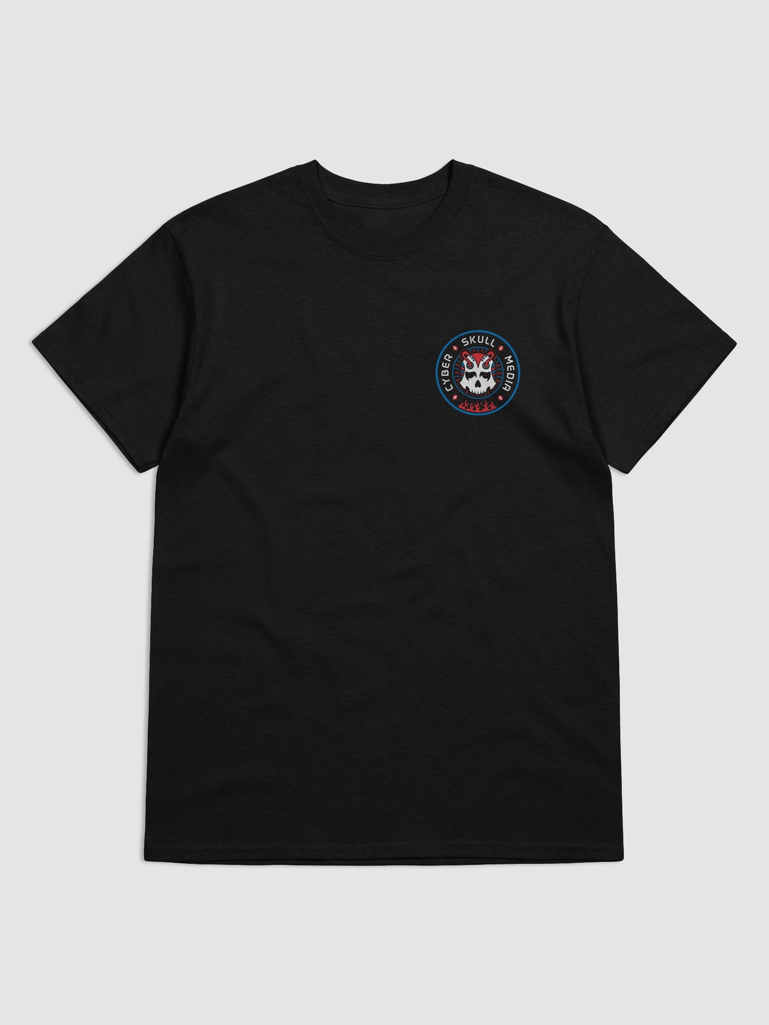 Red, White, & Blue Cyber Skull Media Logo Tee v2 (Basic) product image (1)