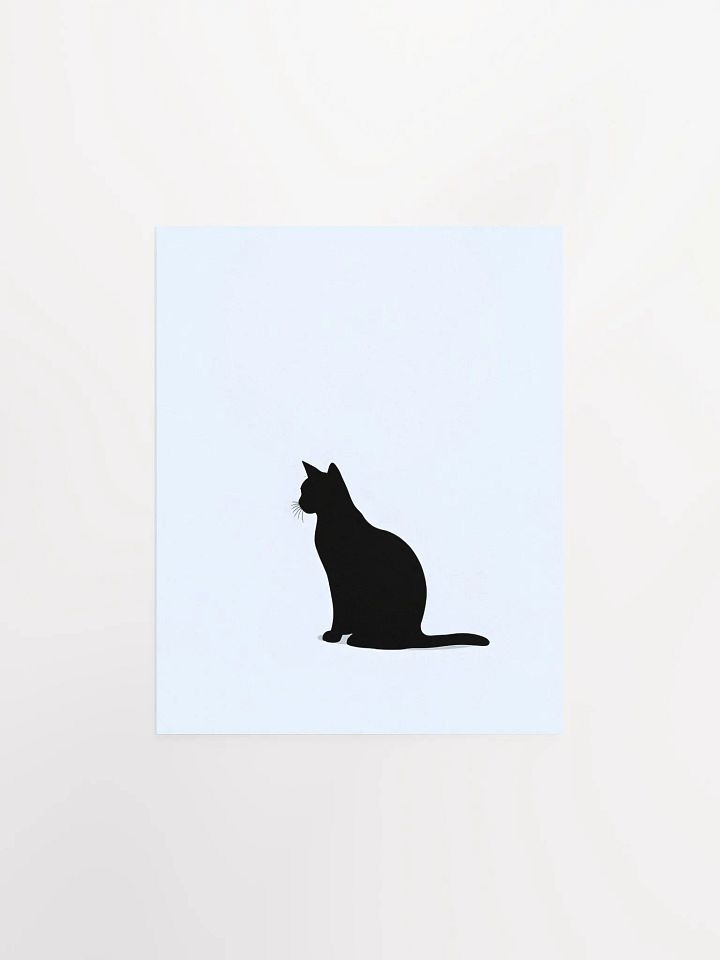 Black Cat Silhouette - Blue Background product image (1)