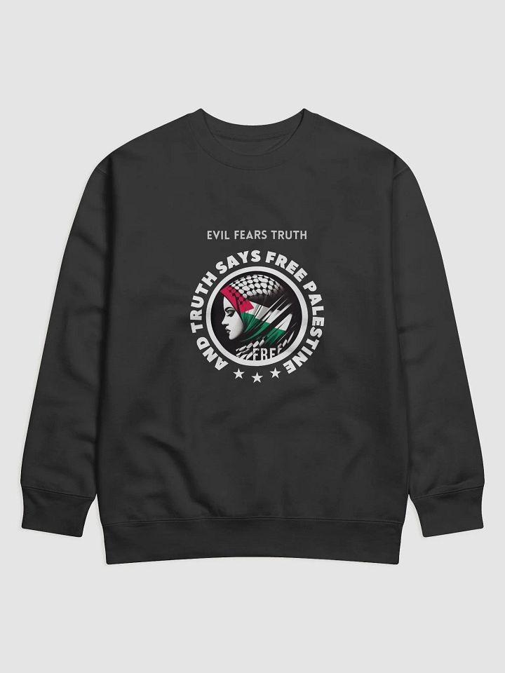 Free Palestine Headscarf Artistic Sweatshirt | Evil fears truth, and truth says: Free Palestine. product image (1)