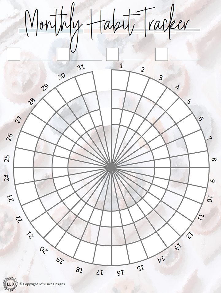 Monthly Habit Tracker - Vintage Stationary - 8.5x11 Printable product image (1)