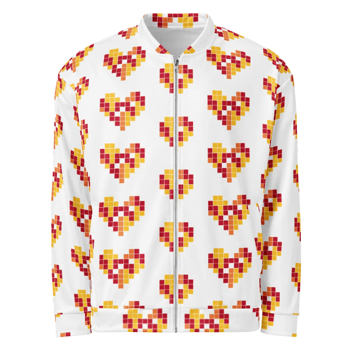 Pixel Heart All-Over Bomber Jacket product image (1)