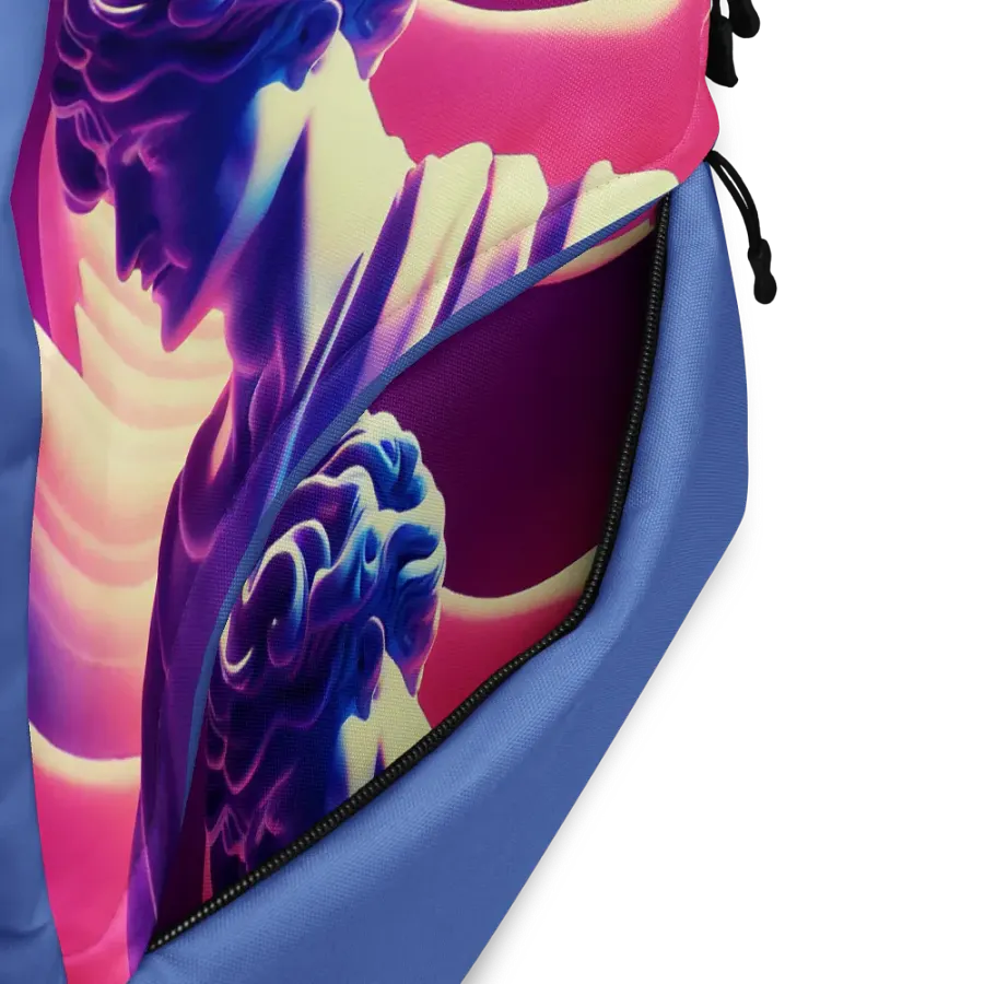 Greek God retrowave City Pop Dark Blue Backpack product image (6)