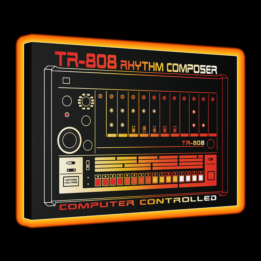 TR-808 - Canvas Artwork (Roland 808 Rhythm Composer Drum Machine) by Vintage Voltage product image (1)