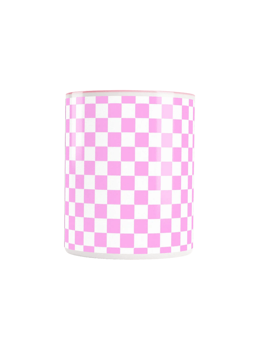 Checkered! Pastel Pink and White Checkers Mug product image (5)
