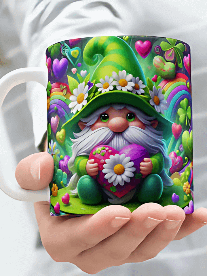 Gnome St. Patrick’s Day Mug Wrap – 300 DPI PNG sublimation design for 11 oz and 15 oz mugs product image (1)