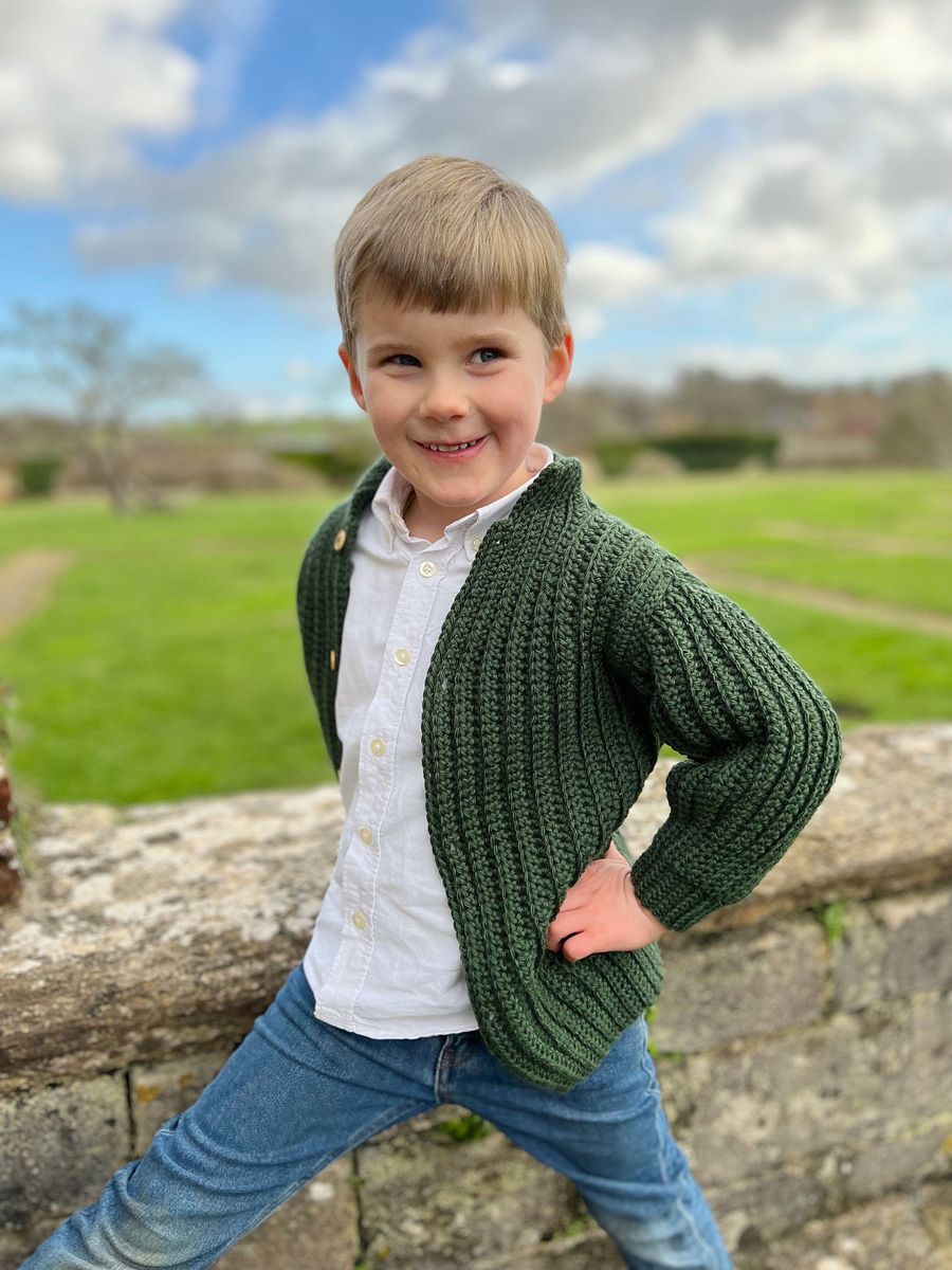 Beginner Sweater Pattern / Easy Crochet Cardigan Pdf Pattern / Child Baby to age 10 ribbed crochet top pattern product image (5)