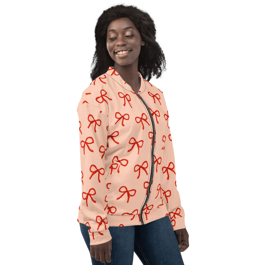 Dainty Bows Orange Bomber Jacket product image (10)