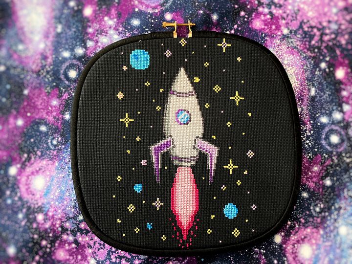 Pastel Rockets - FINISHED STITCH product image (2)