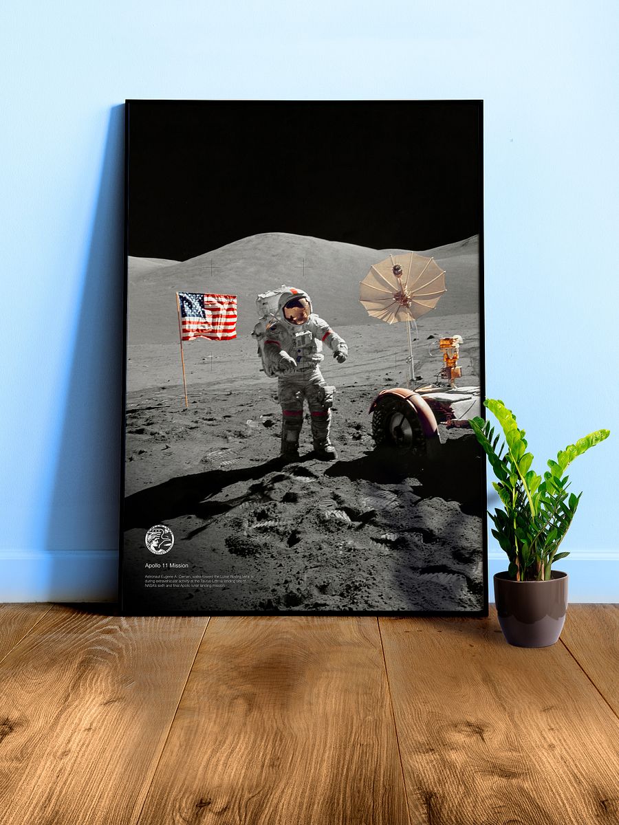 NASA Apollo 17: Astronaut Eugene A. Cernan, Last astronaut on the Moon, 1972 — space poster, space art, photo poster, NASA print product image (7)