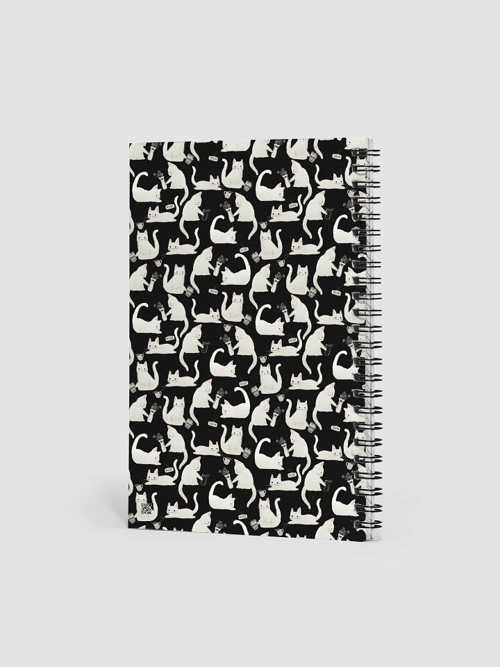 Bad Cats Knocking Stuff Over Pattern Notebook, Black product image (2)