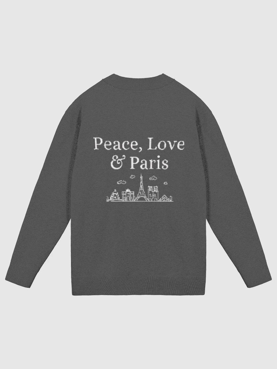 Peace, Love and Paris with Monuments Parisian Chic Knitted Cardigan | Charcoal product image (1)