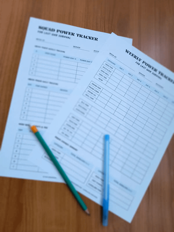 Power Tracker Printable Kit for Last War Survival product image (2)