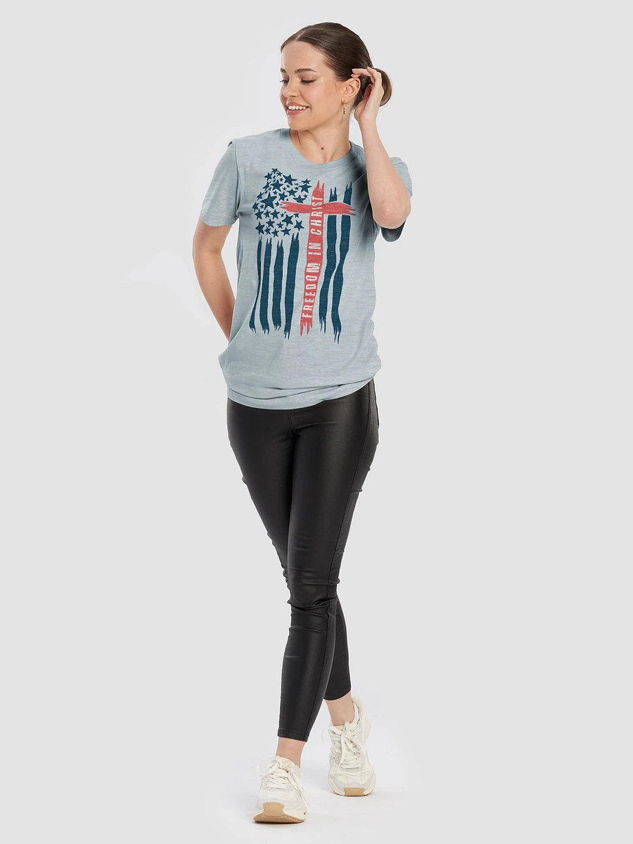 Freedom In Christ American Flag T-Shirt product image (6)