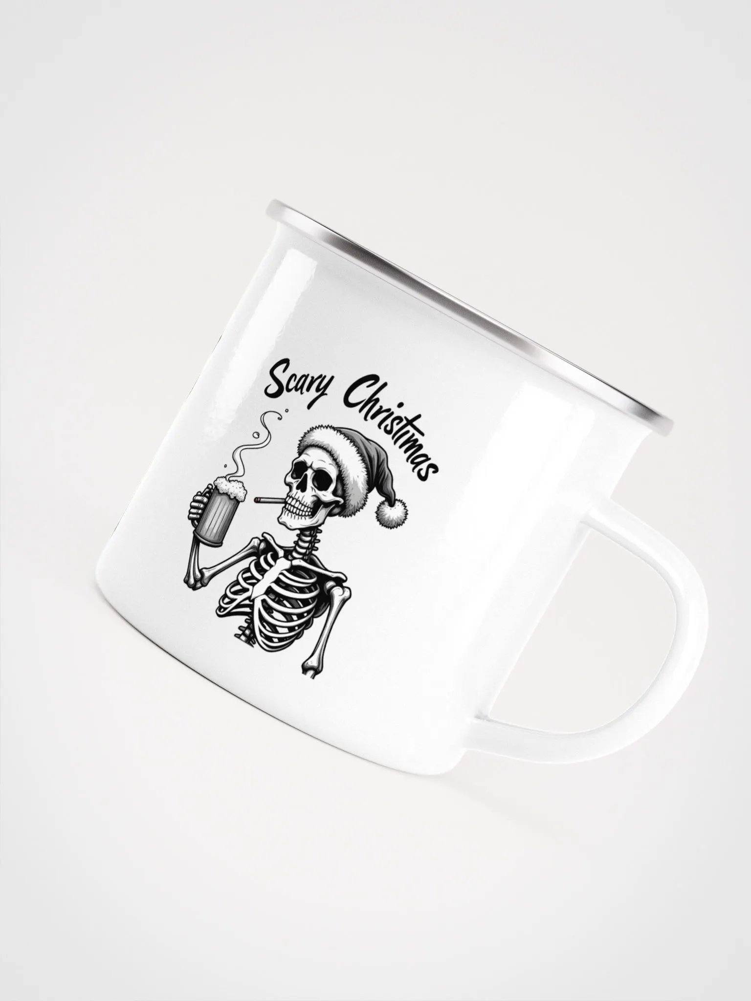 Scary Christmas Skull Enamel Mug product image (5)