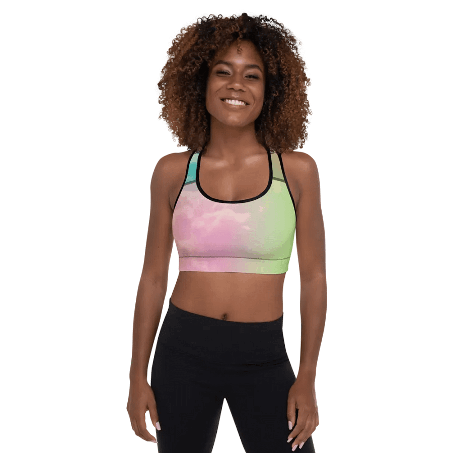 Blur cloud rainbow Design Padded Sports Bra - v11 product image (12)