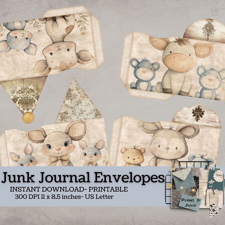 Nursery Animals - Printable Envelopes V8 product image (1)