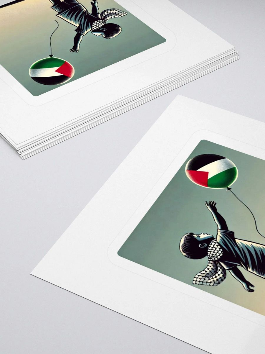 Palestinian Flag Balloon Kiss Cut Stickers | Free palestina product image (10)
