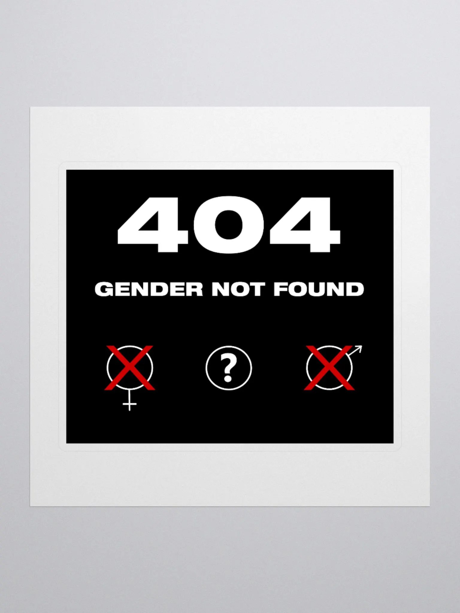 404 Gender not Found Sticker product image (2)