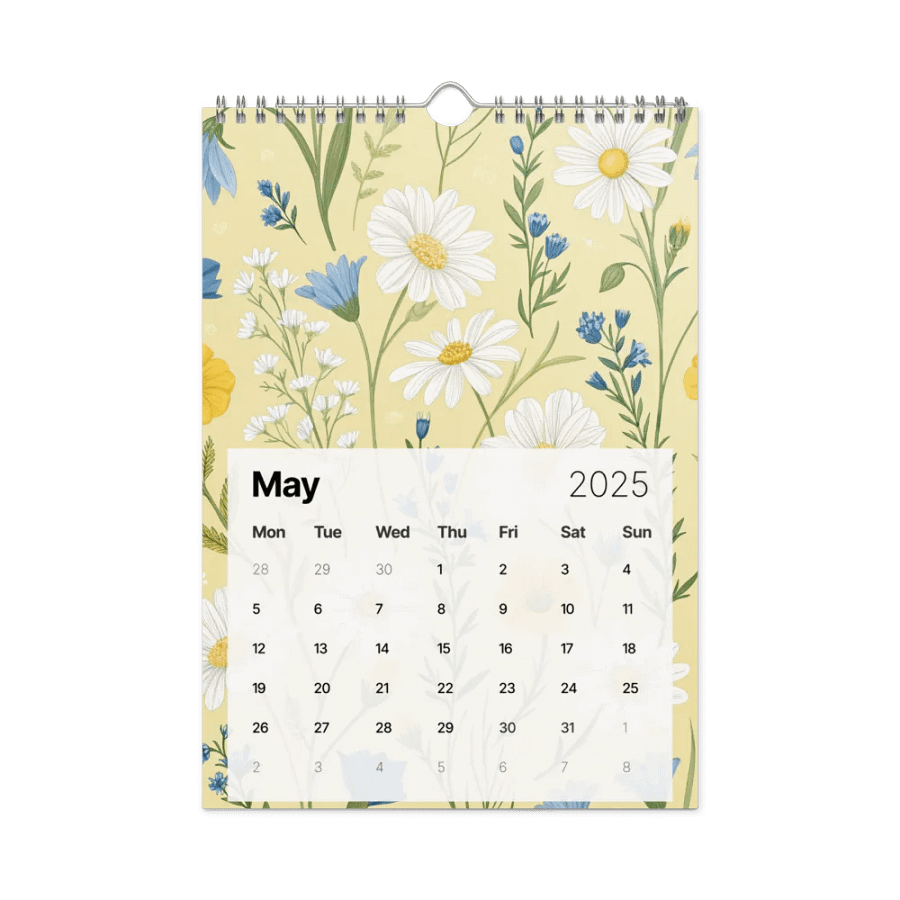 SEAMLESS FLORAL PATTERN WALL CALENDAR 2025 product image (10)