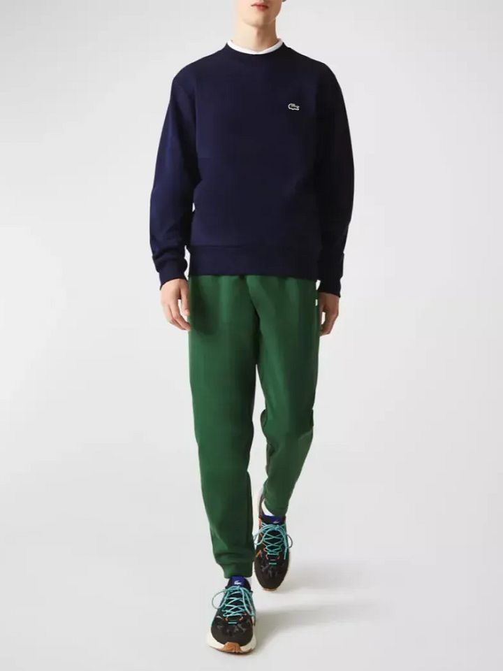 Lacoste Long Sleeve Regular Fit CREW-neck 100% Organic Cotton Sweater MENS NAVY product image (1)