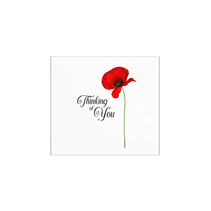 "Thinking of You" Red Poppy Long Stem Notepad product image (1)