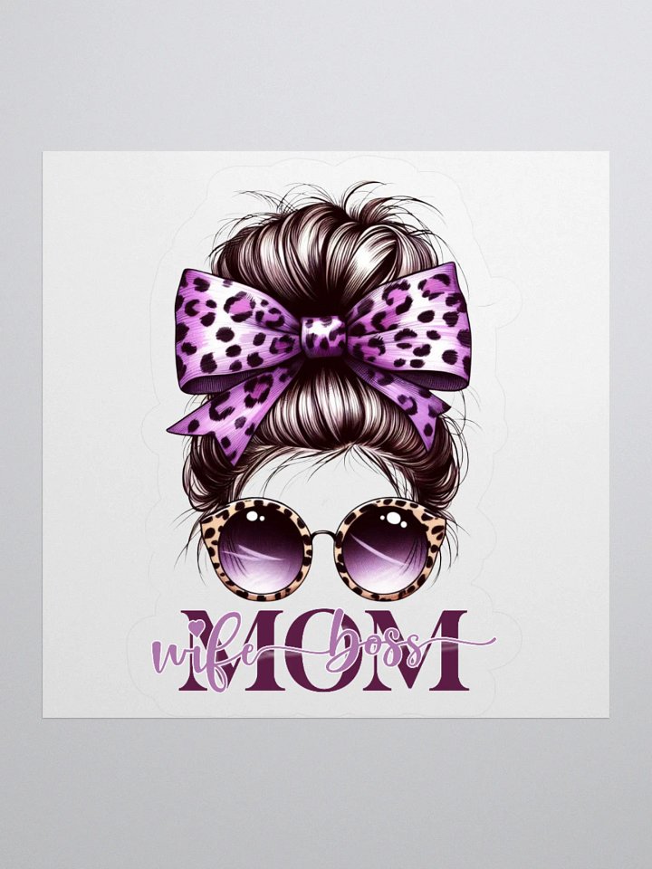 Leopard Print Bun Mom Wife Boss Sticker Pack product image (2)