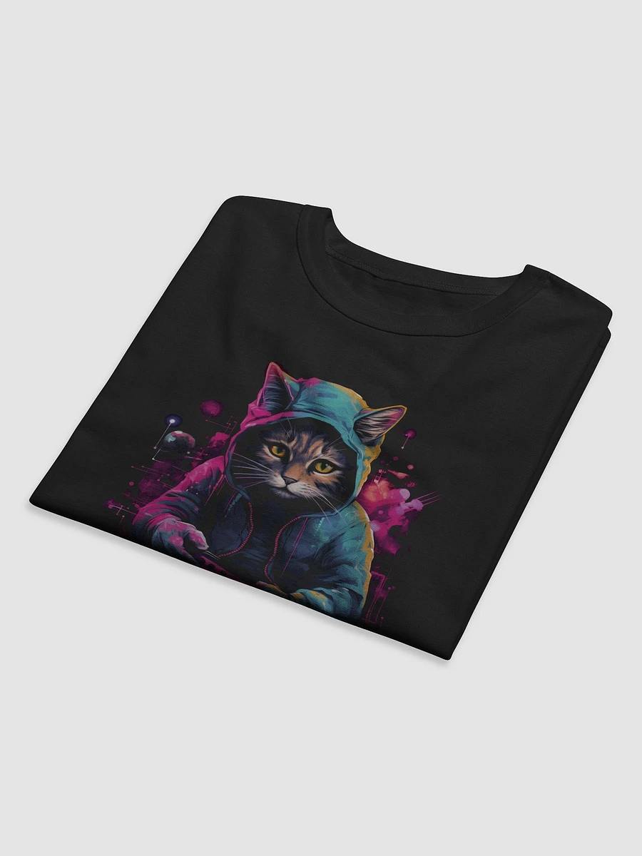 Whiskered Gamer Cat Art T-Shirt product image (6)