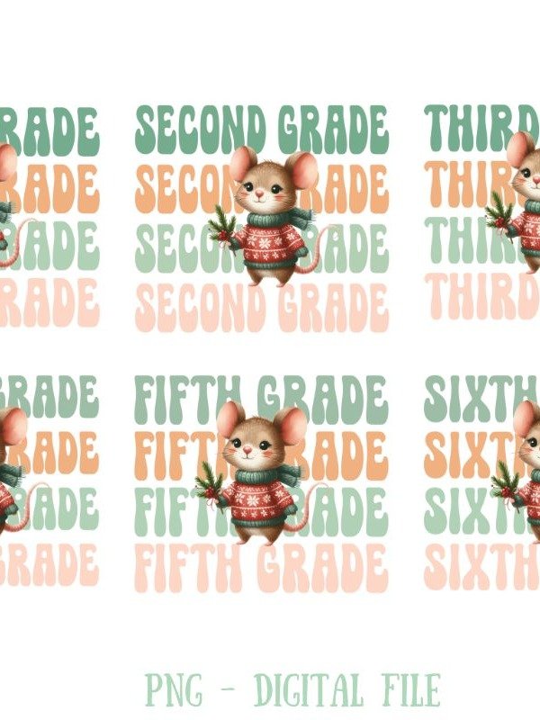 Christmas Mouse Teacher sublimation bundle product image (1)