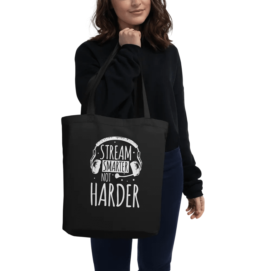 Stream Smarter Not Harder Tote Bag product image (8)