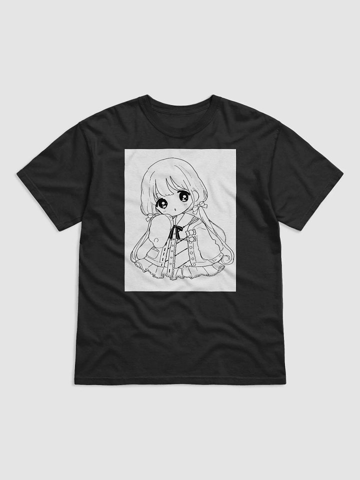 chibi kawaii girl black and white product image (1)